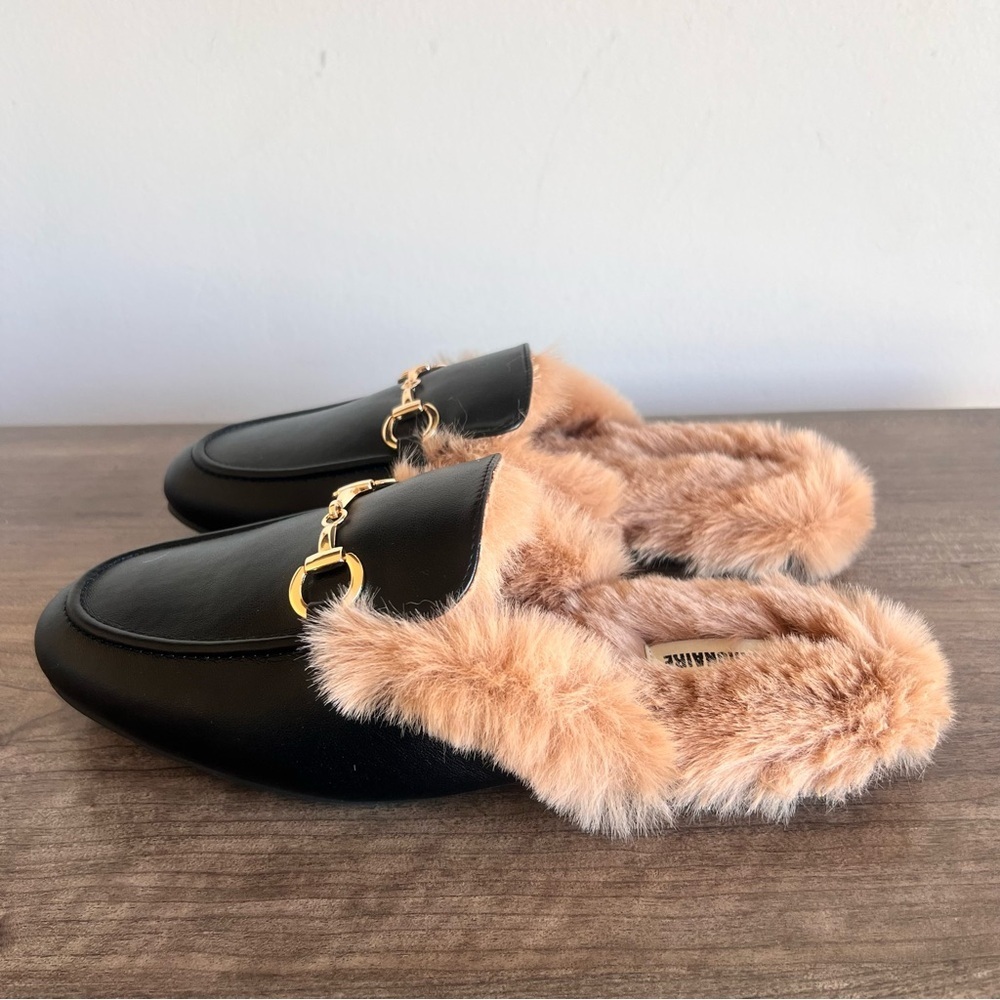 Cushionaire NEW Womens Yoga Slip On Black Fur Mule Size 9 #B1892 - Picture 3 of 7
